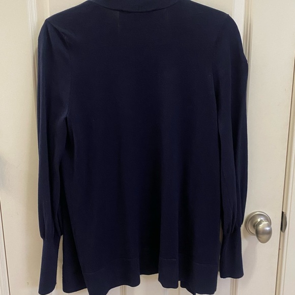 LOFT open front cardigan in navy blue. Lightweight fabric Size-Medium - Picture 2 of 4